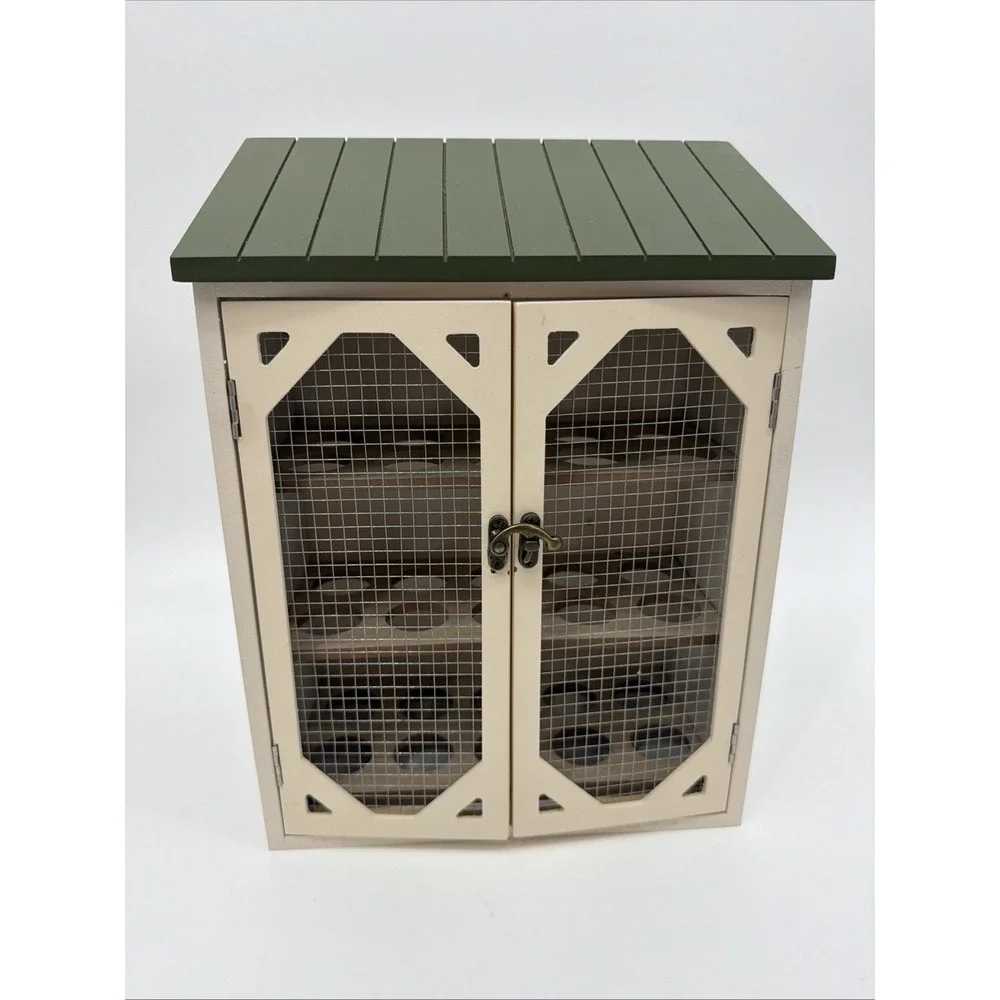 Egg Holder Farmhouse Storage Organizer Cabinet with Double Doors Egg Holds 30